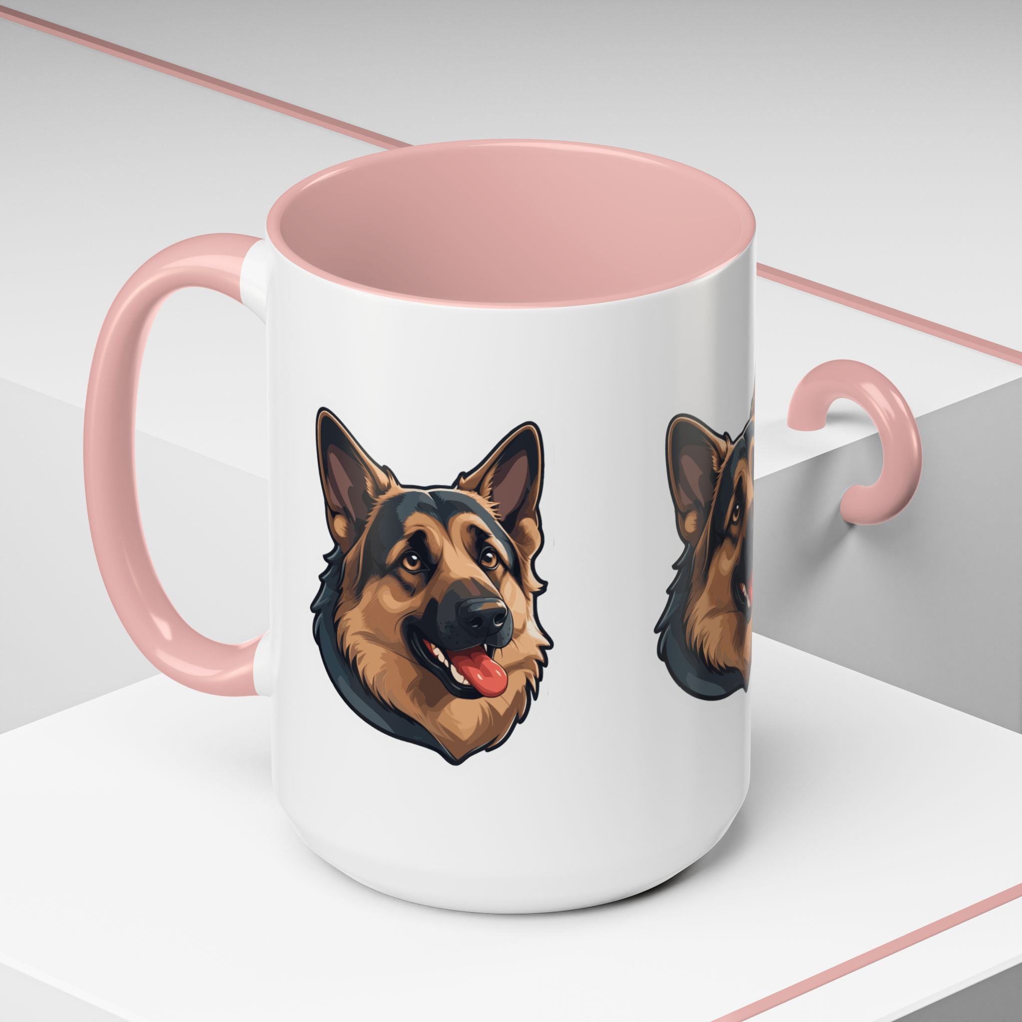 German Shepherd Accent Coffee Mug — Cute Dog Portrait Gift for Pet Lovers (11/15oz)