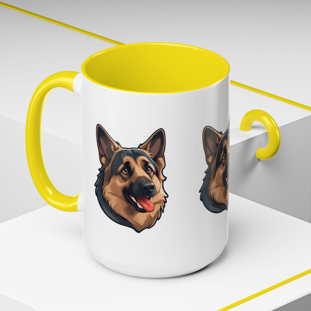 German Shepherd Accent Coffee Mug — Cute Dog Portrait Gift for Pet Lovers (11/15oz)