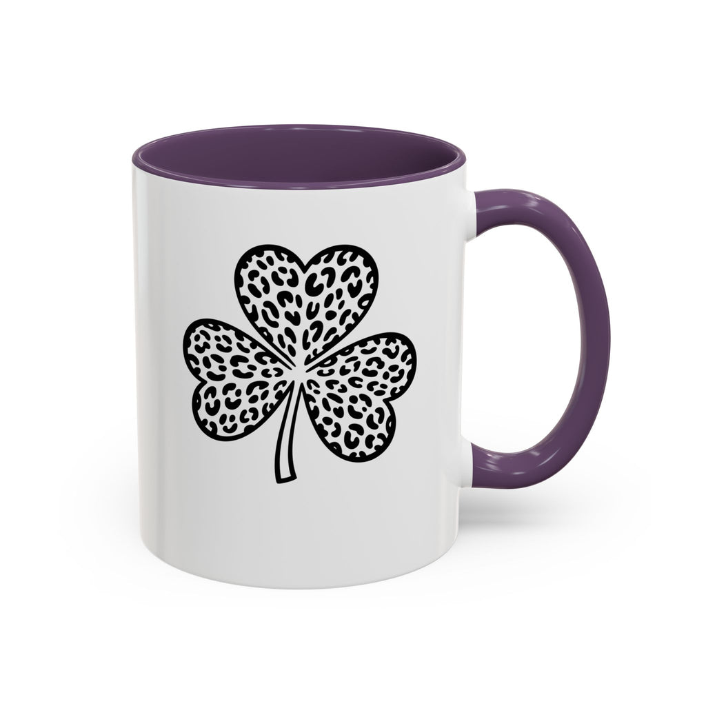 Leopard Print Shamrock Accent Coffee Mug — St. Patrick’s Day Lucky Clover Coffee Cup