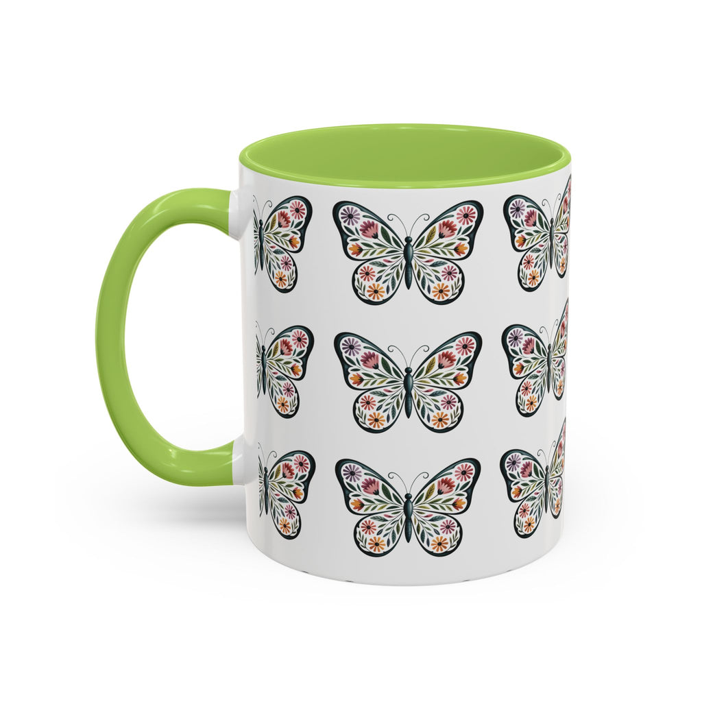 Butterfly Floral Accent ceramics and coffee café style mugs for home_Coffee Mug — 11/15oz