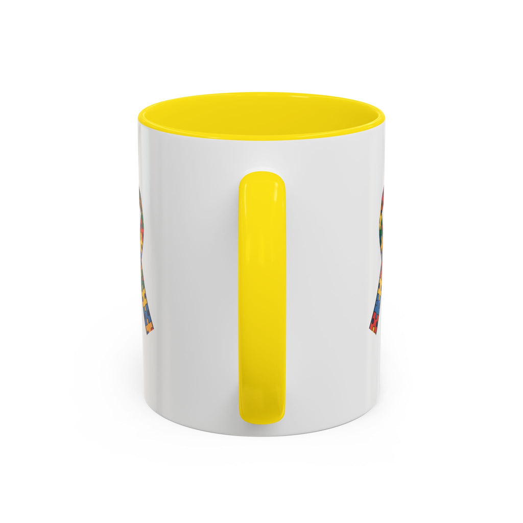 Autism Awareness Puzzle Ribbon Accent Coffee Mug