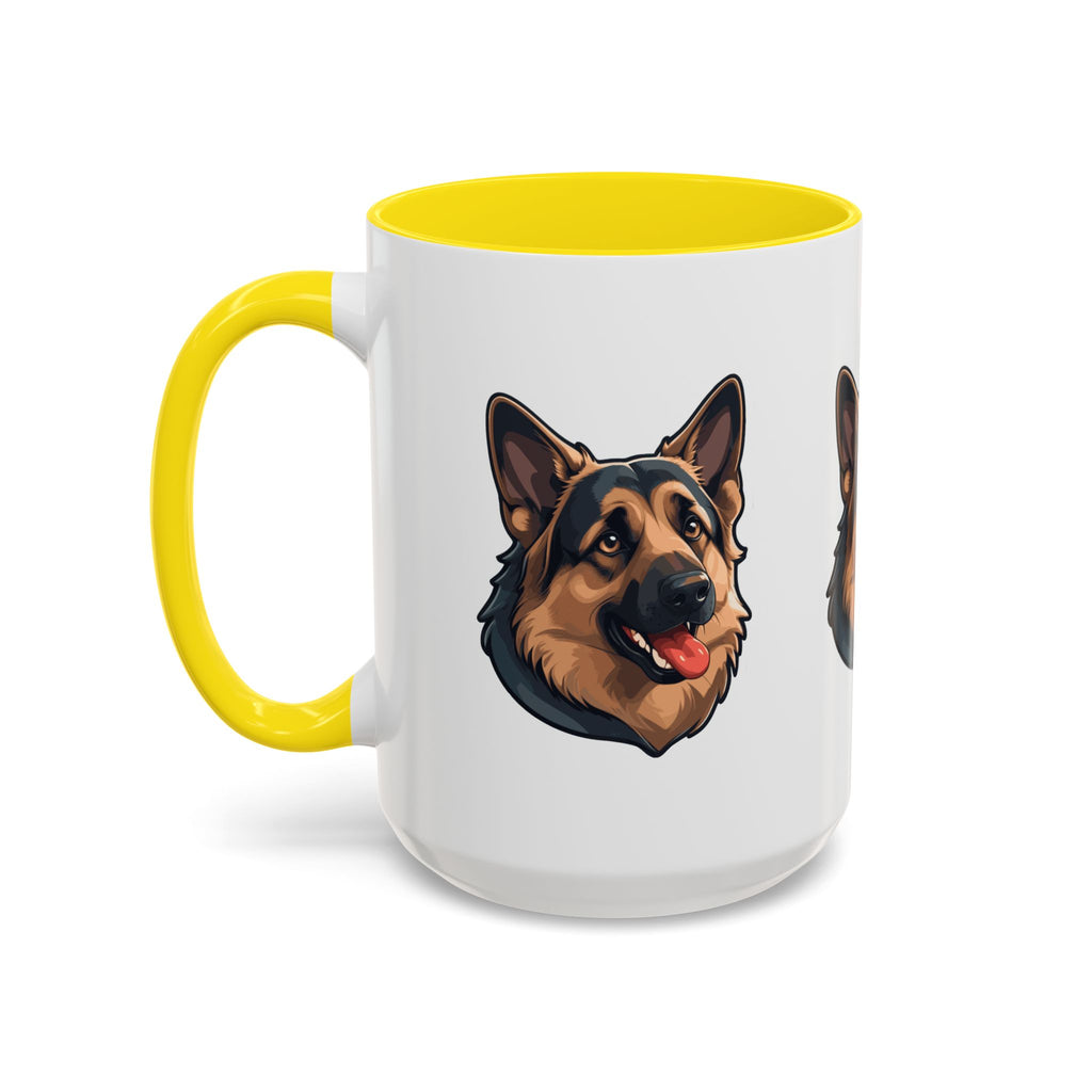 German Shepherd Accent Coffee Mug — Cute Dog Portrait Gift for Pet Lovers (11/15oz)