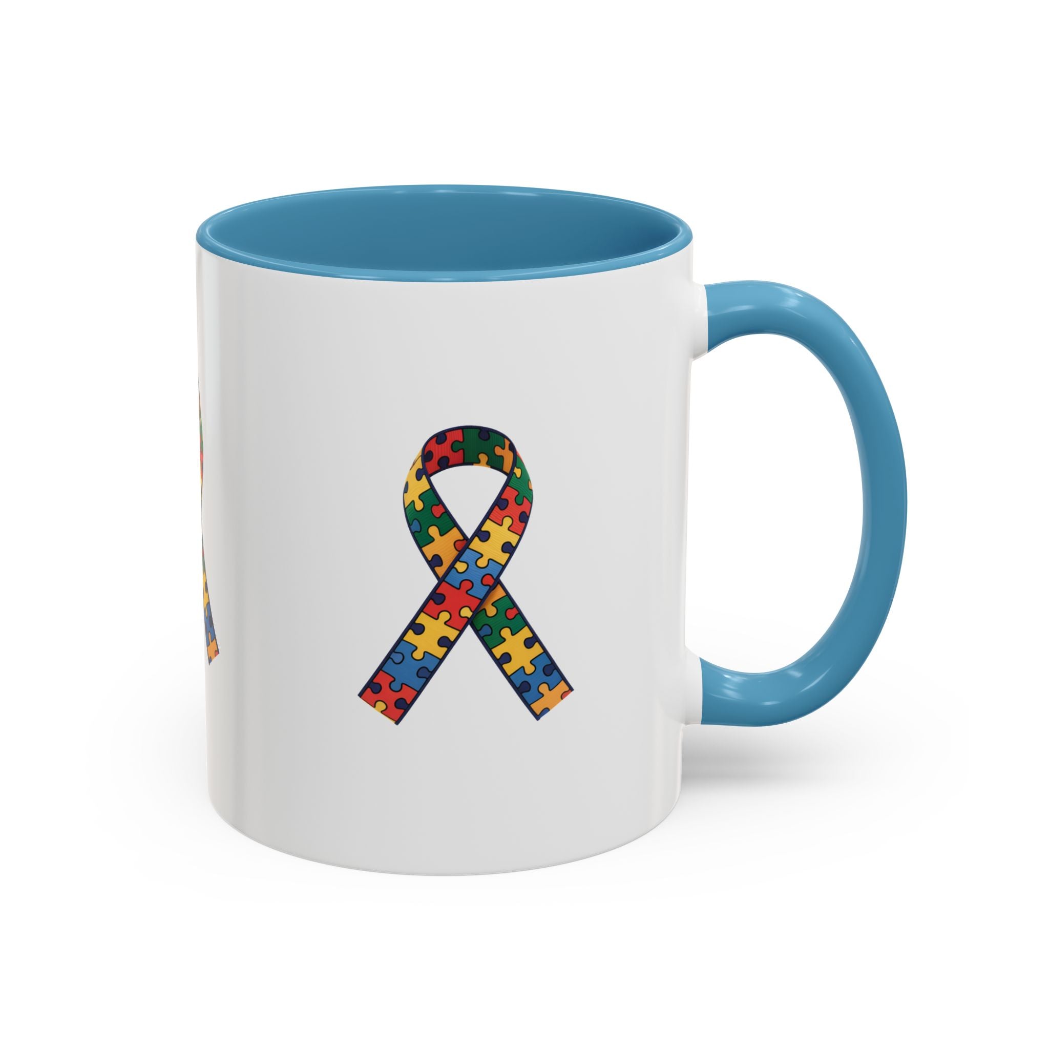 Autism Awareness Puzzle Ribbon Accent Coffee Mug