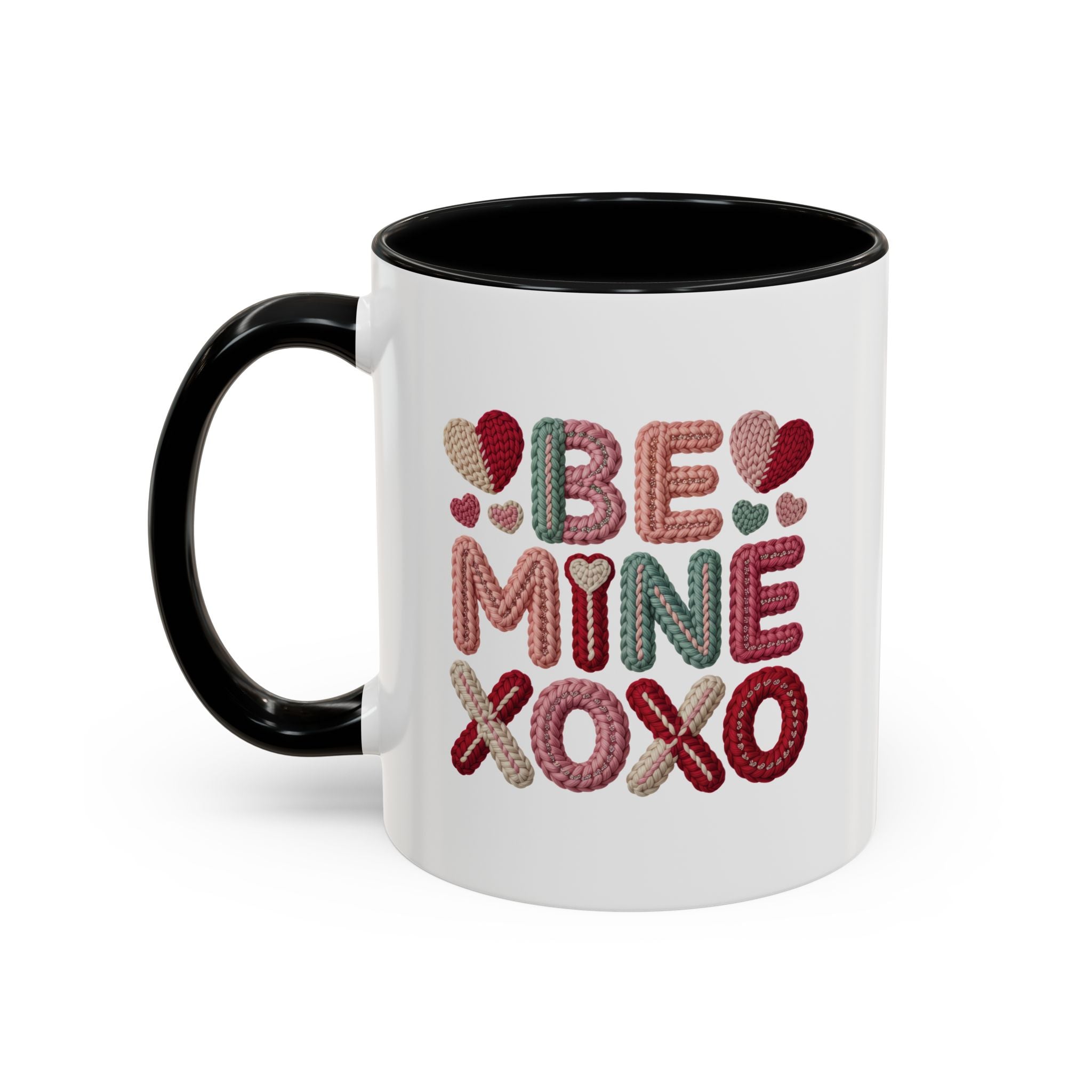 Valentine "Be Mine XOXO" Accent Coffee Mug — 11/15oz Romantic Heart Gift