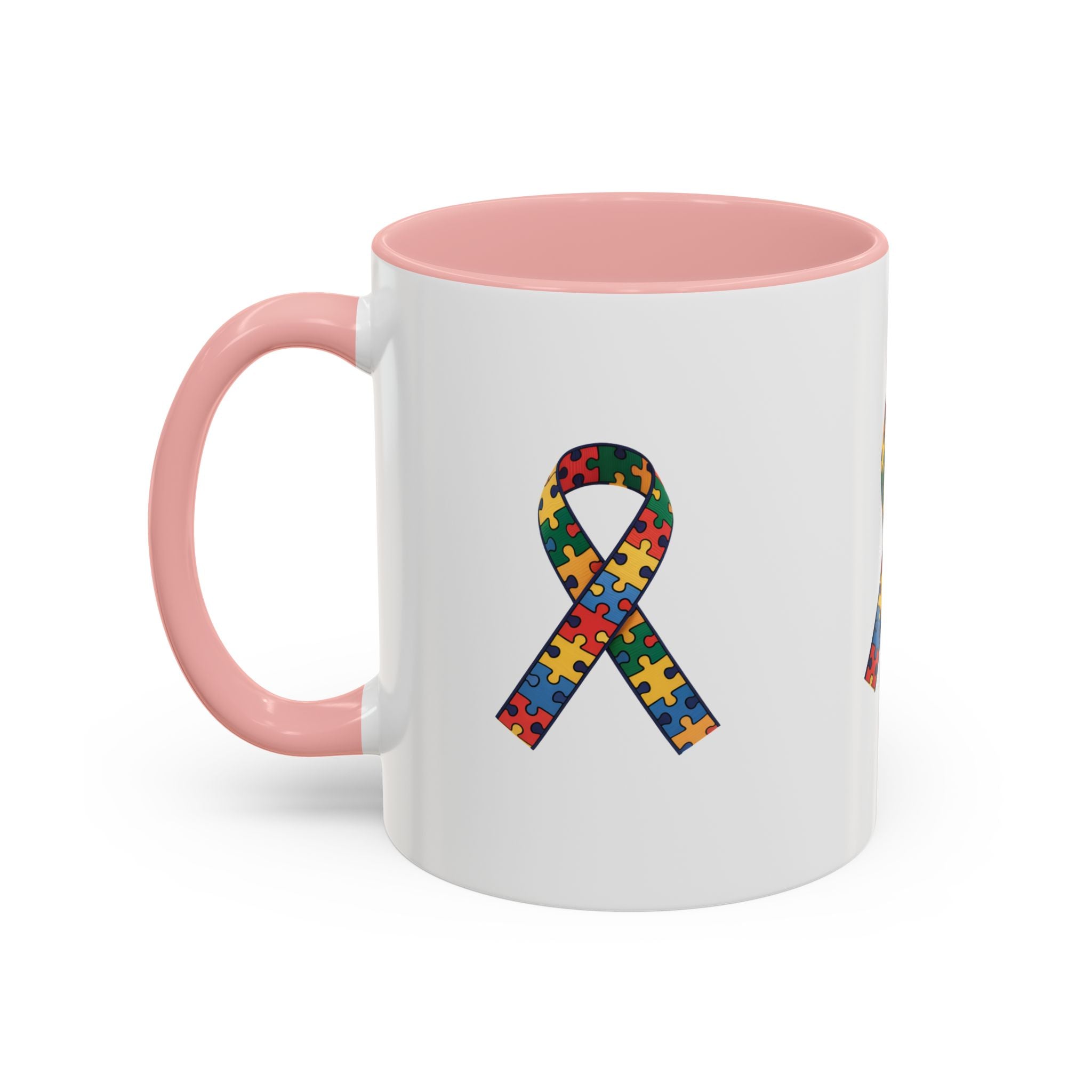 Autism Awareness Puzzle Ribbon Accent Coffee Mug