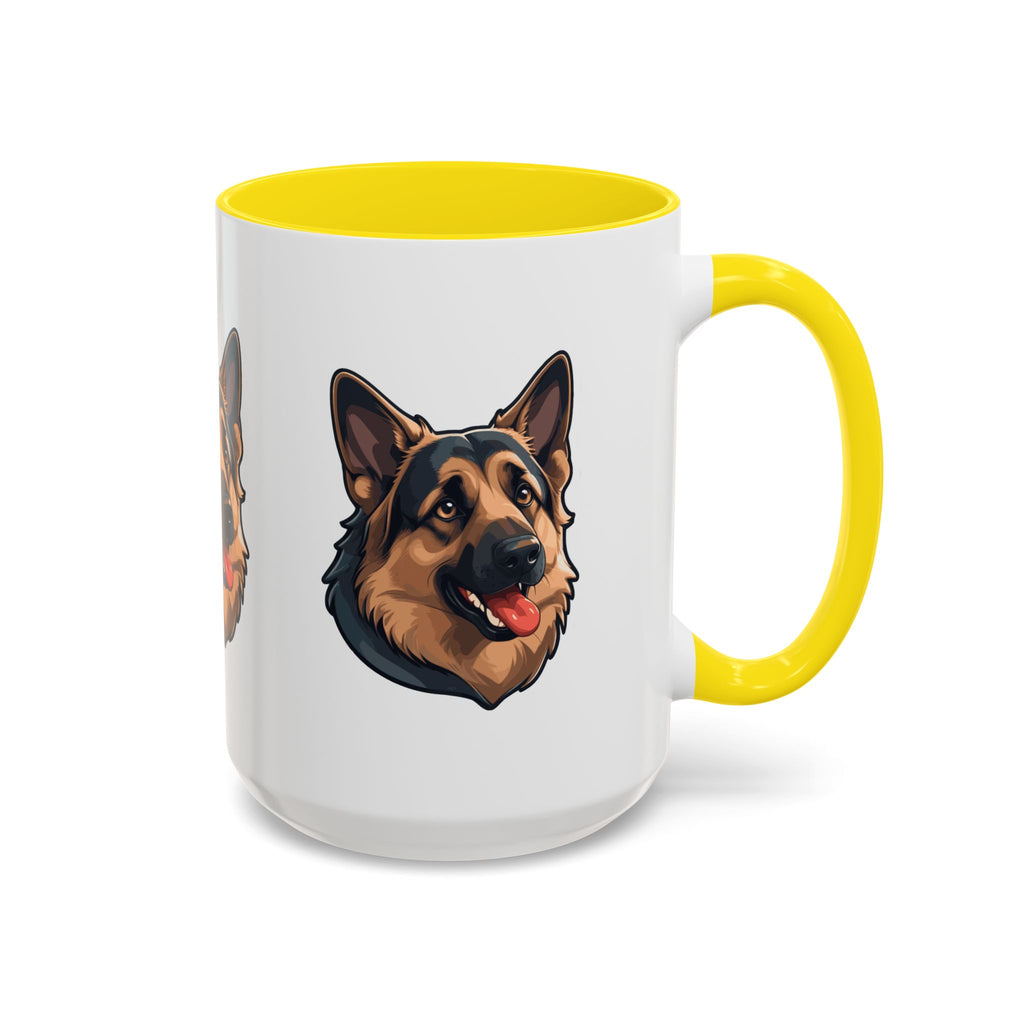German Shepherd Accent Coffee Mug — Cute Dog Portrait Gift for Pet Lovers (11/15oz)
