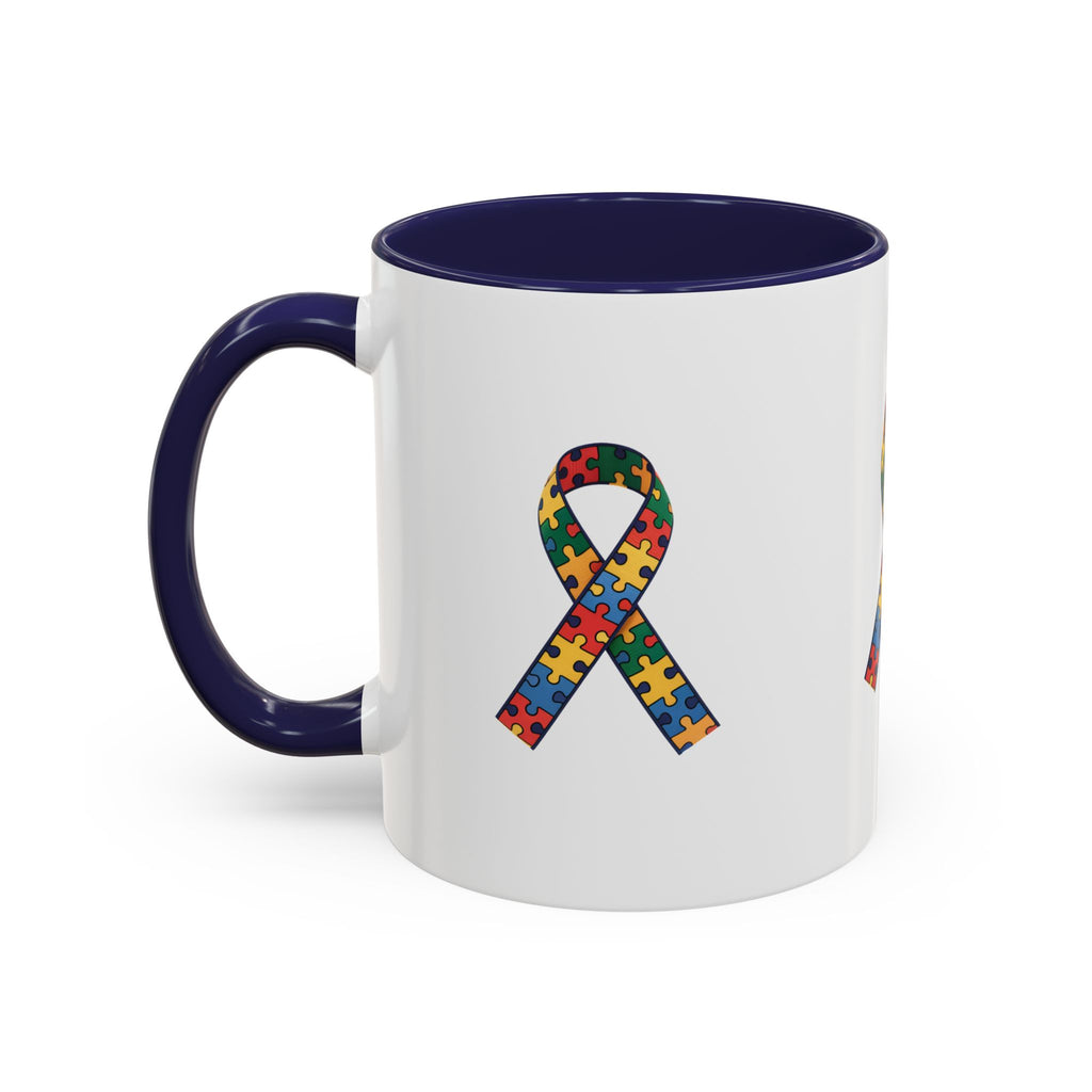 Autism Awareness Puzzle Ribbon Accent Coffee Mug