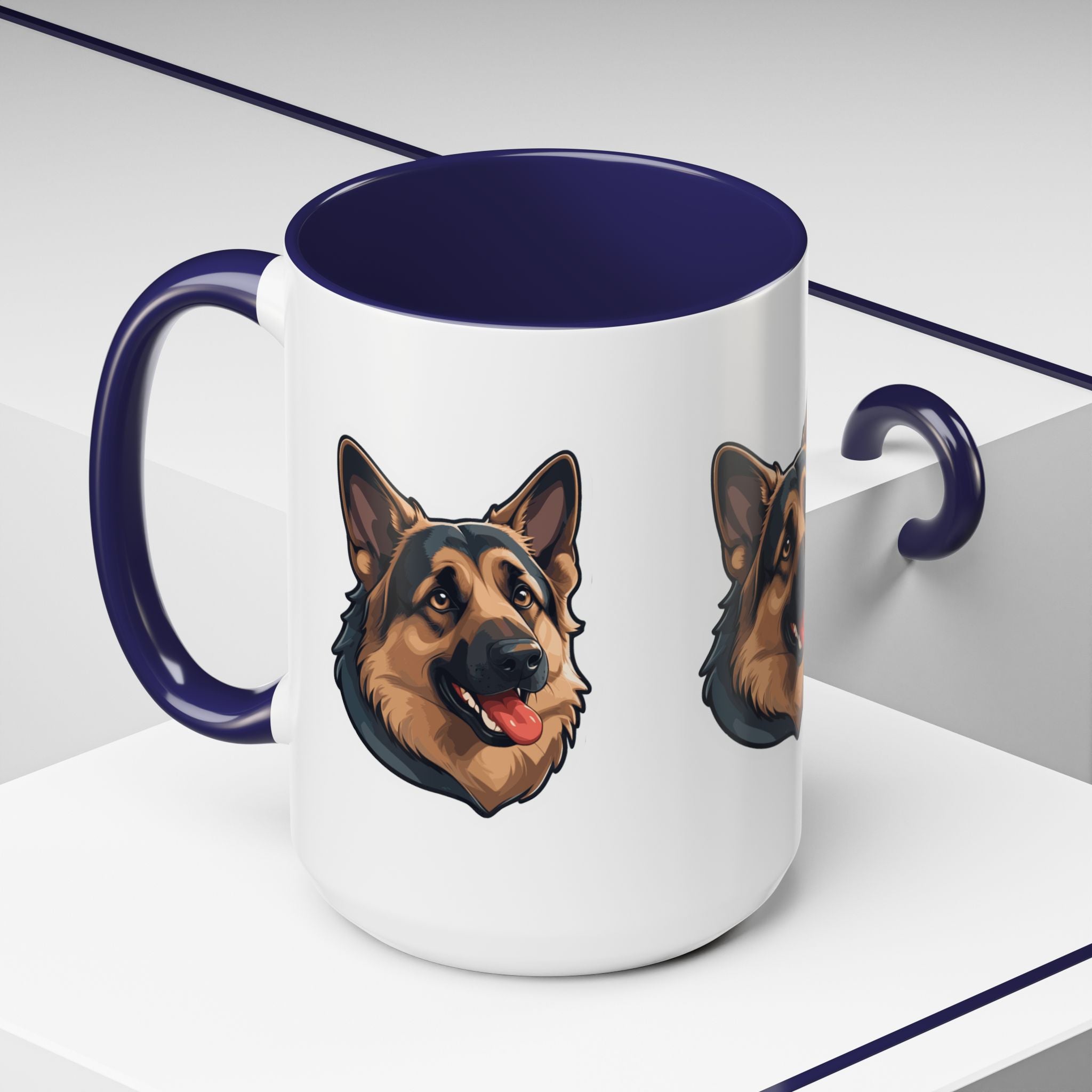 German Shepherd Accent Coffee Mug — Cute Dog Portrait Gift for Pet Lovers (11/15oz)