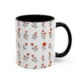 Ceramic printed coffee mug Floral Accent Coffee Mug — Cute Red Wildflower Pattern (11/15oz)