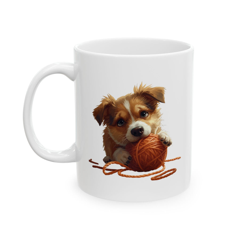 Coffee Mug — Cute Scruffy Dog Illustration Ceramic Mug (11oz & 15oz)