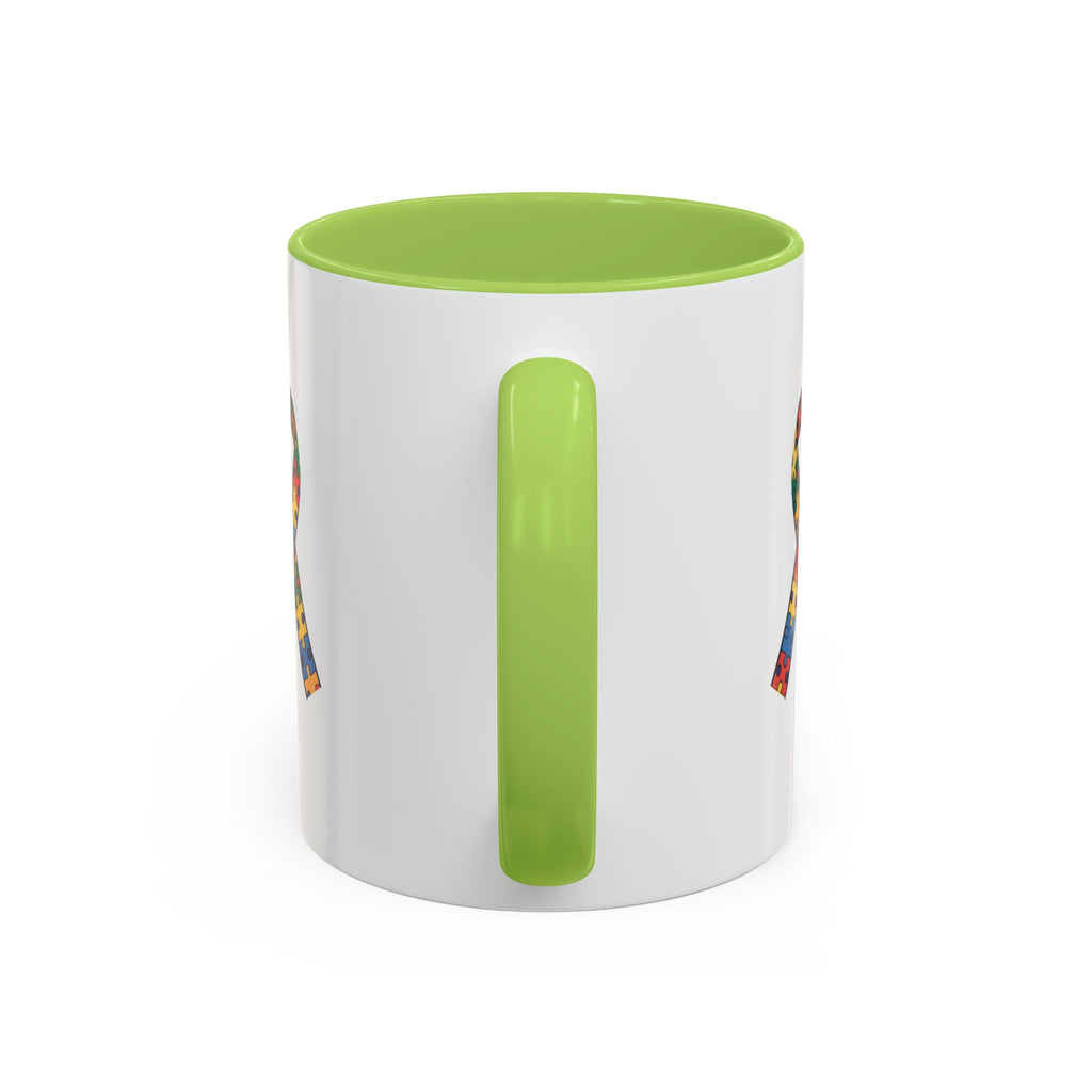 Autism Awareness Puzzle Ribbon Accent Coffee Mug
