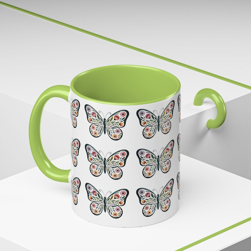 Butterfly Floral Accent ceramics and coffee café style mugs for home_Coffee Mug — 11/15oz