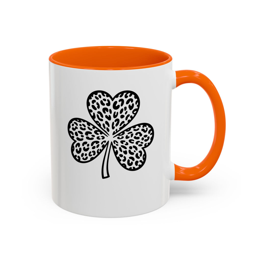 Leopard Print Shamrock Accent Coffee Mug — St. Patrick’s Day Lucky Clover Coffee Cup