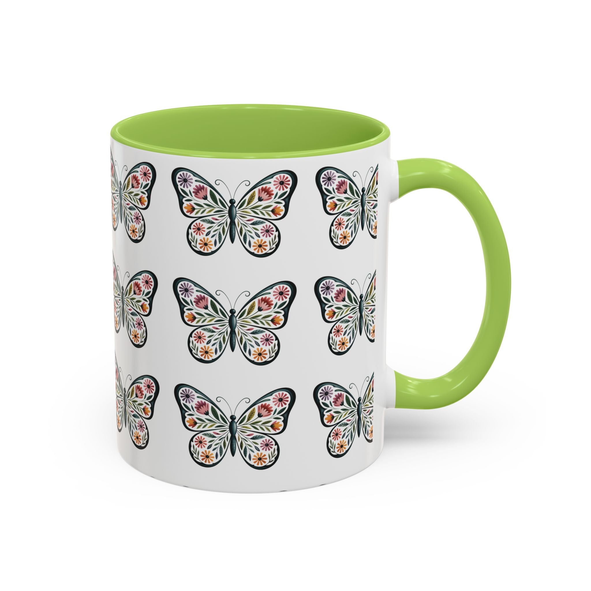 Butterfly Floral Accent ceramics and coffee café style mugs for home_Coffee Mug — 11/15oz