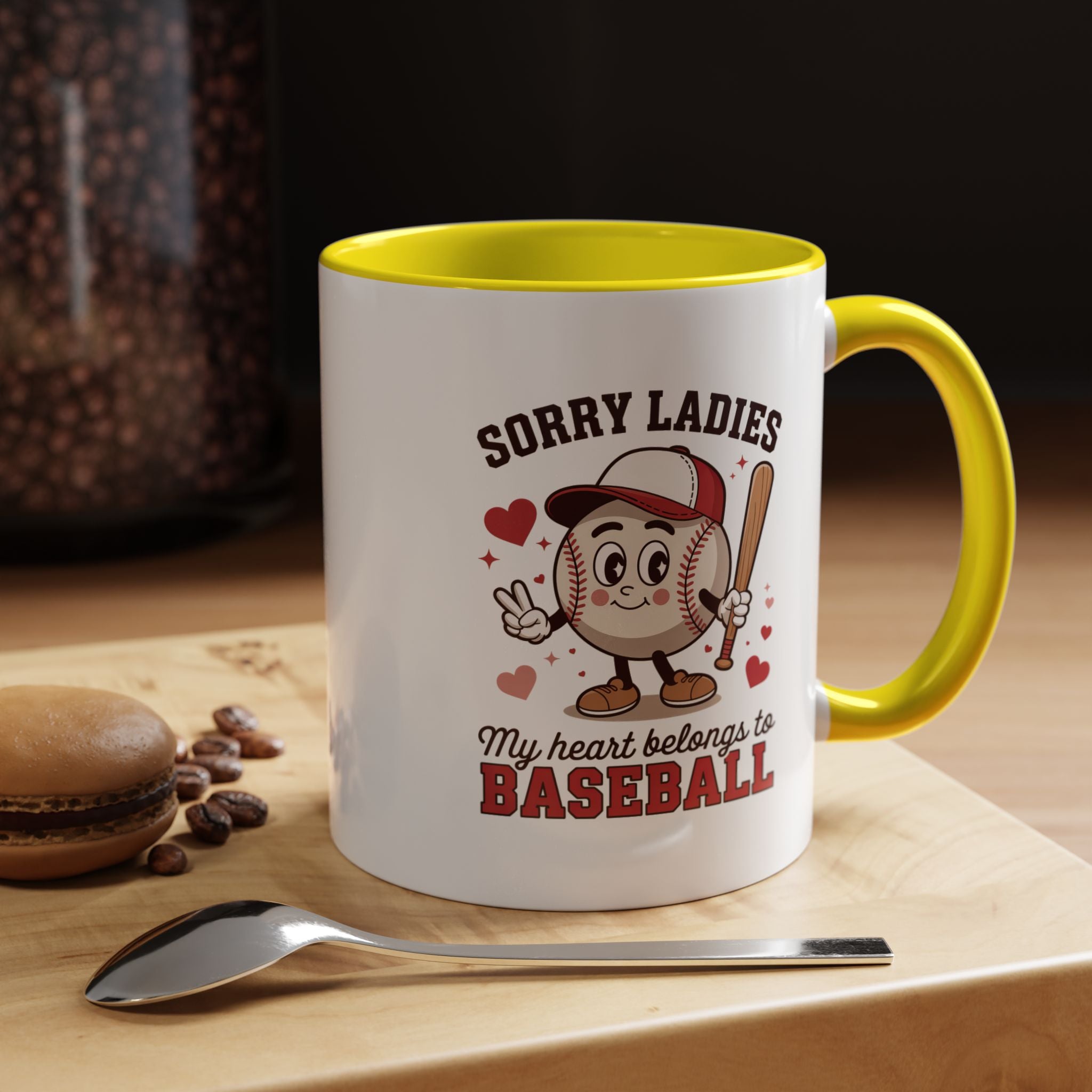 Ceramic coffee mug Baseball Accent Coffee Mug — Ceramic Tea & Coffee Cup (11/15 oz)