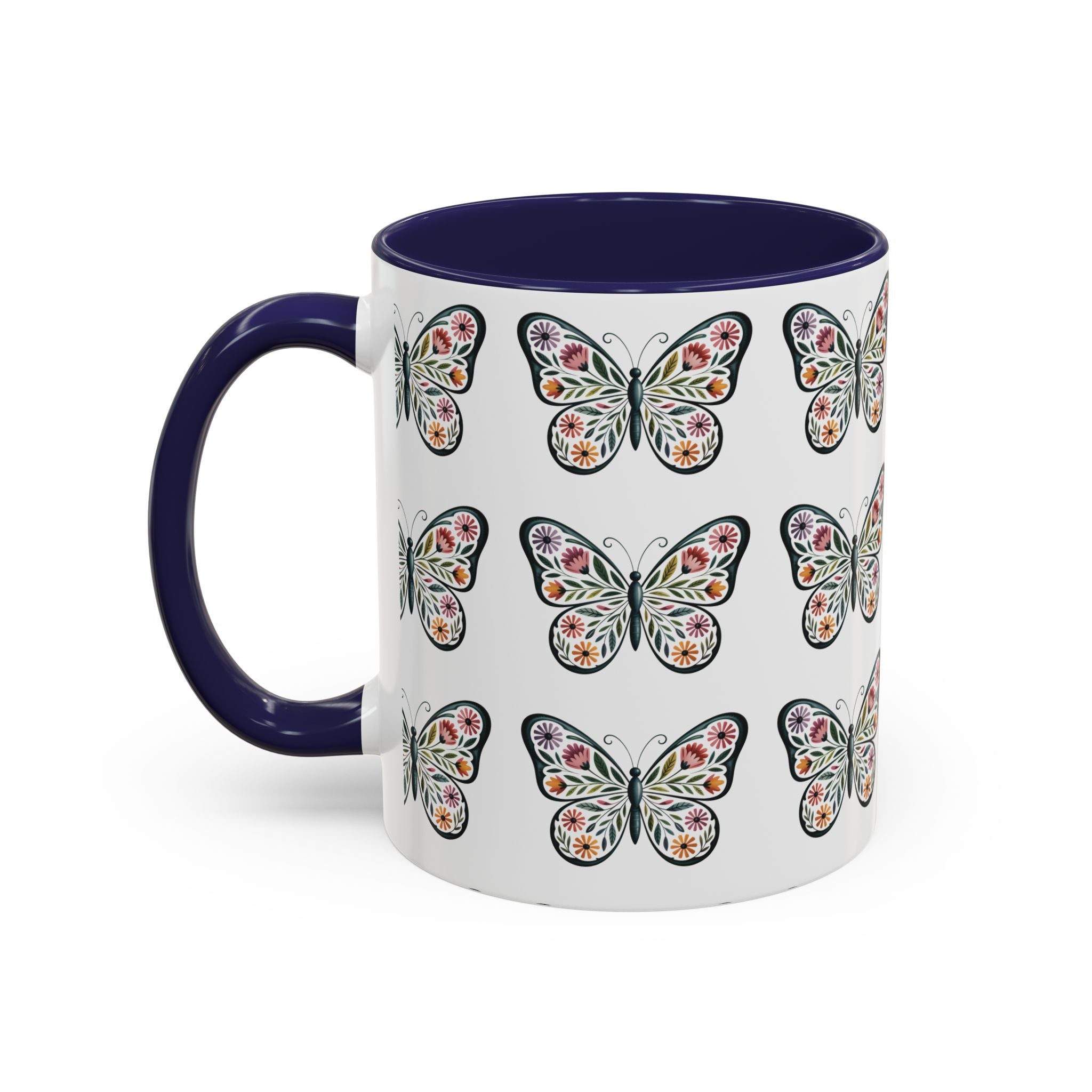 Butterfly Floral Accent ceramics and coffee café style mugs for home_Coffee Mug — 11/15oz