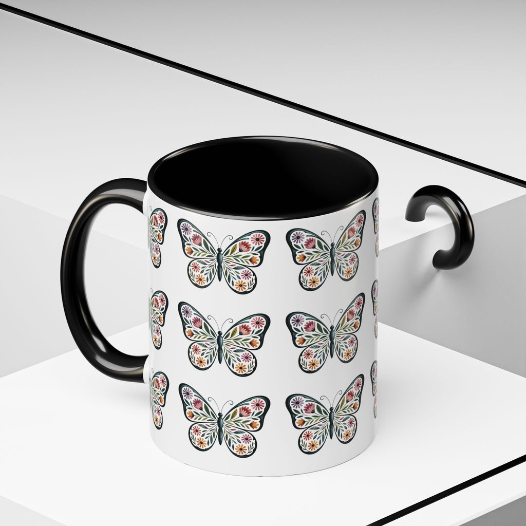 Butterfly Floral Accent ceramics and coffee café style mugs for home_Coffee Mug — 11/15oz