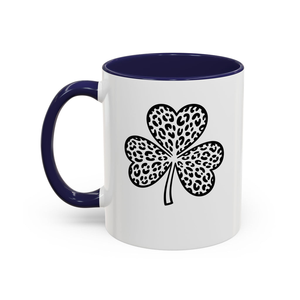 Leopard Print Shamrock Accent Coffee Mug — St. Patrick’s Day Lucky Clover Coffee Cup