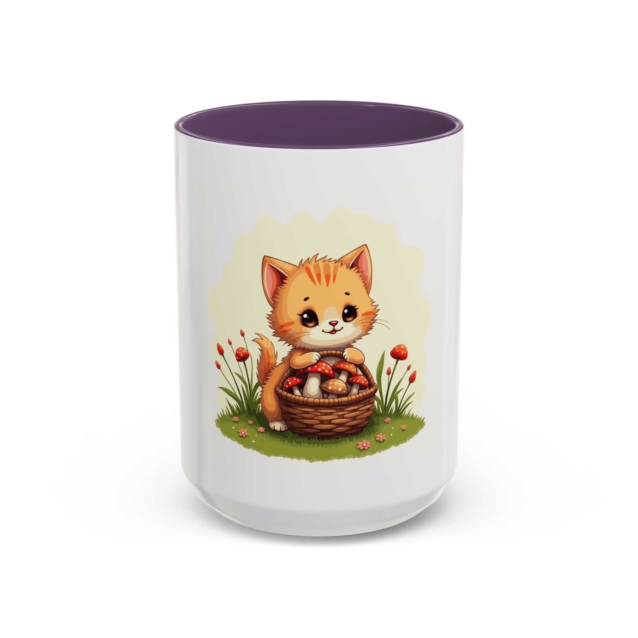 Cute Kitten Basket Coffee Mug — Cat Lover Accent Mug (11/15oz)