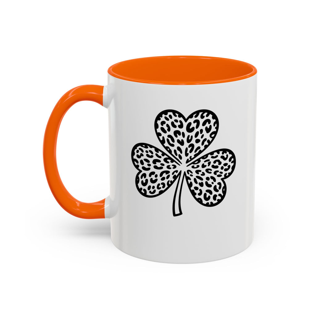 Leopard Print Shamrock Accent Coffee Mug — St. Patrick’s Day Lucky Clover Coffee Cup