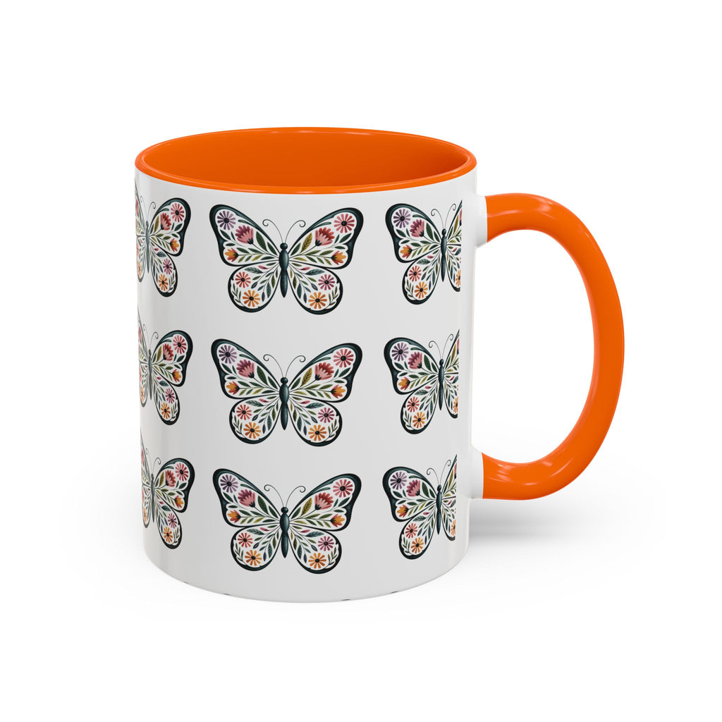 Butterfly Floral Accent ceramics and coffee café style mugs for home_Coffee Mug — 11/15oz