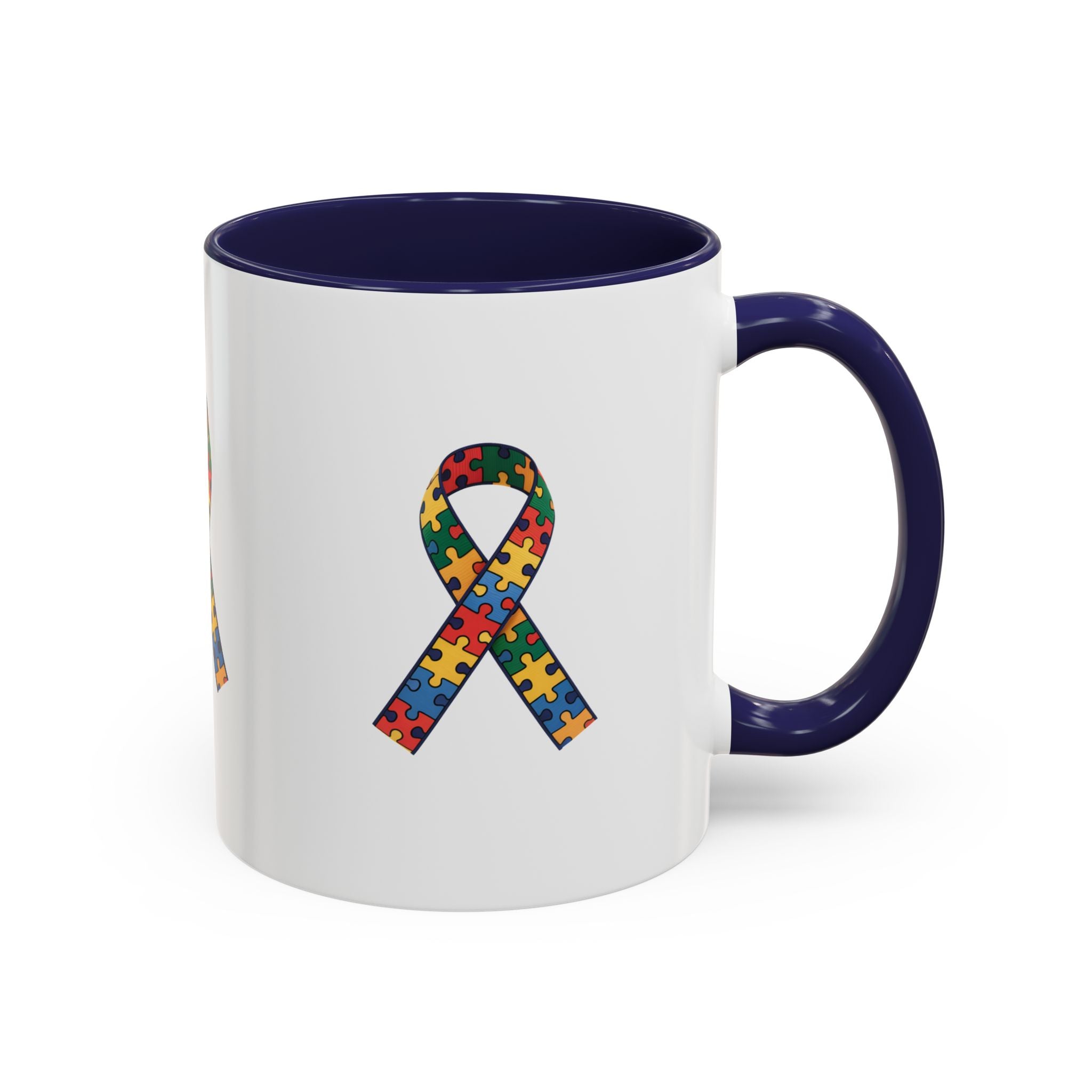 Autism Awareness Puzzle Ribbon Accent Coffee Mug