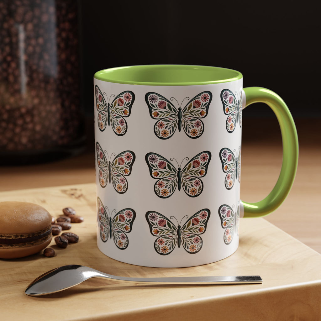 Butterfly Floral Accent ceramics and coffee café style mugs for home_Coffee Mug — 11/15oz