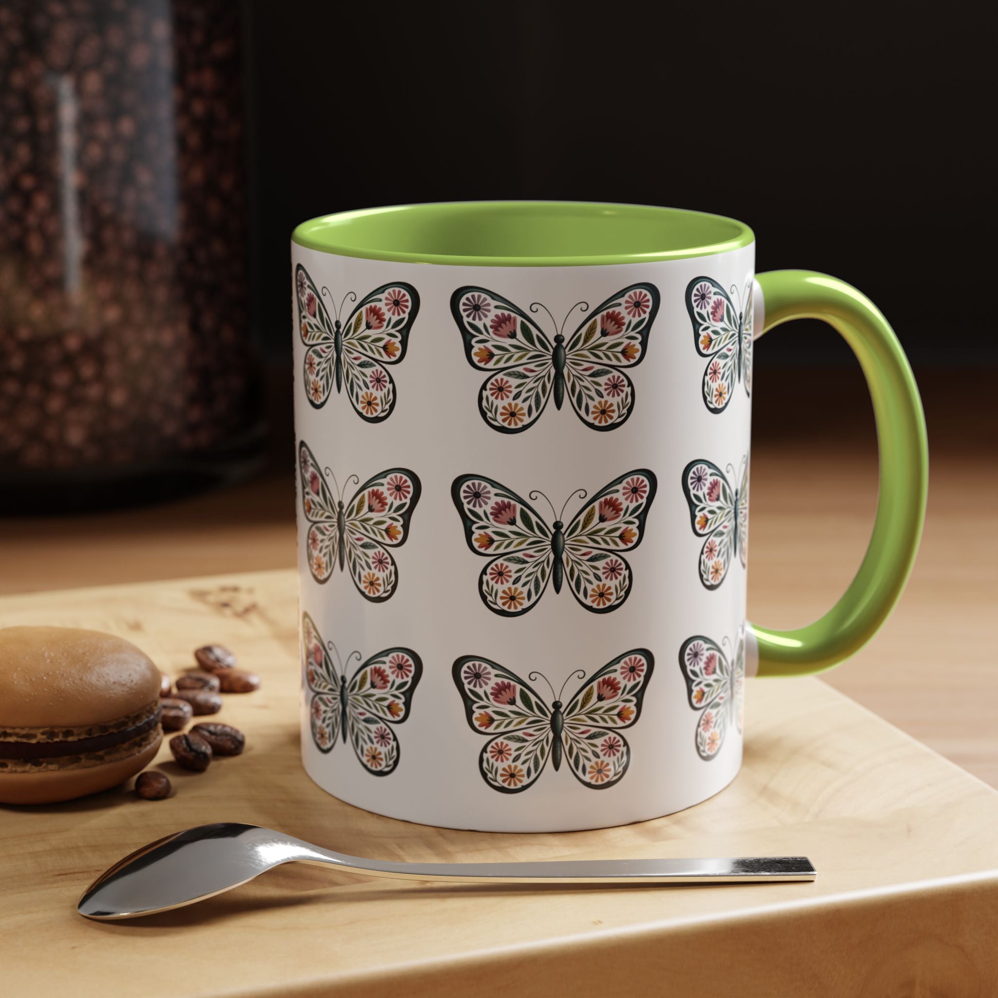 Butterfly Floral Accent ceramics and coffee café style mugs for home_Coffee Mug — 11/15oz