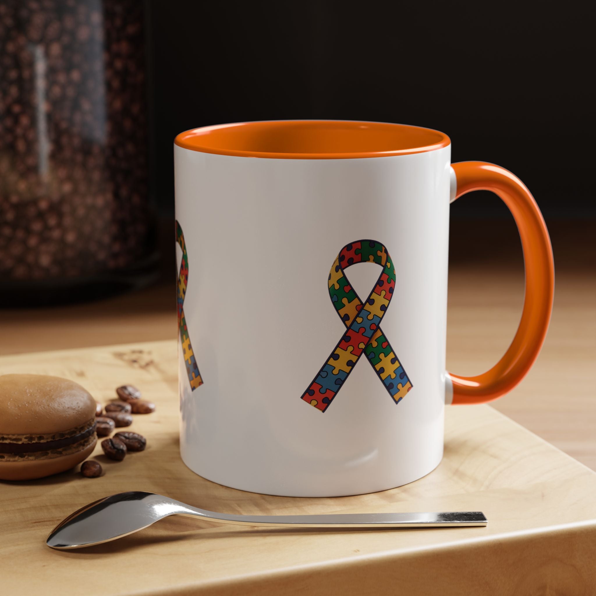 Autism Awareness Puzzle Ribbon Accent Coffee Mug