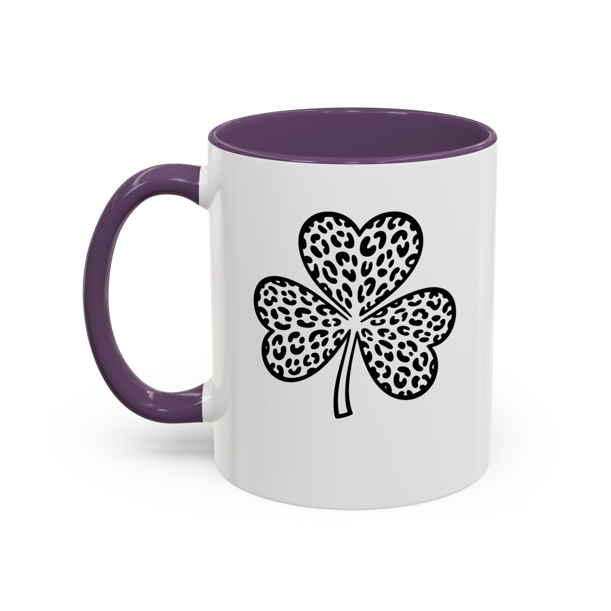 Leopard Print Shamrock Accent Coffee Mug — St. Patrick’s Day Lucky Clover Coffee Cup