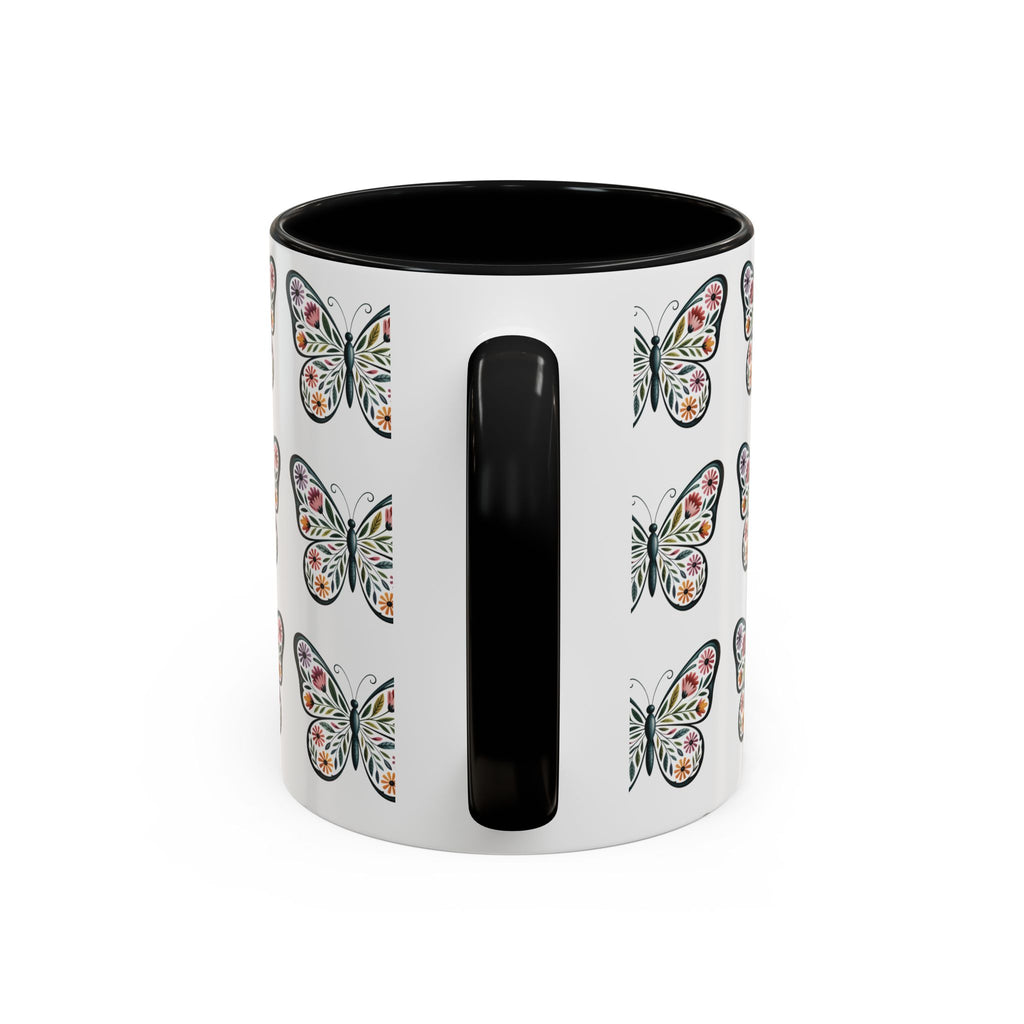 Butterfly Floral Accent ceramics and coffee café style mugs for home_Coffee Mug — 11/15oz