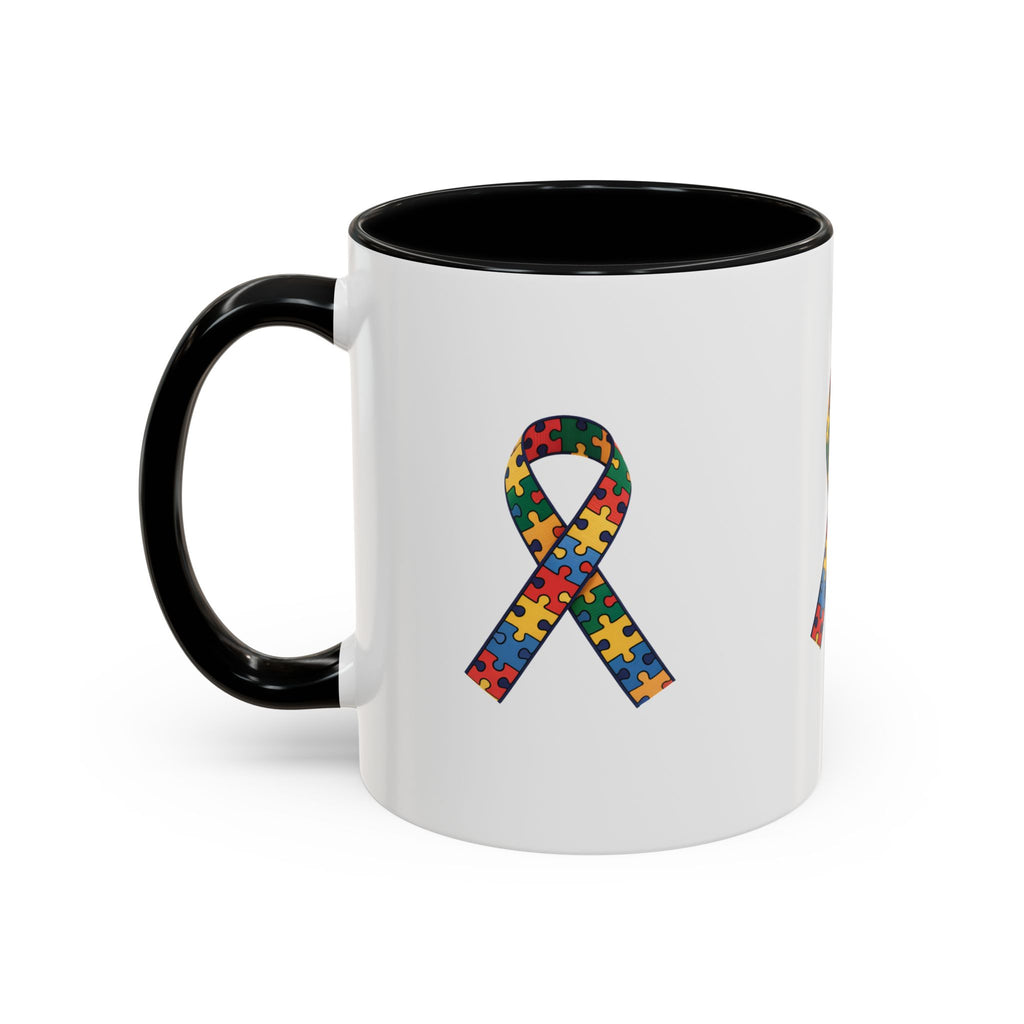 Autism Awareness Puzzle Ribbon Accent Coffee Mug