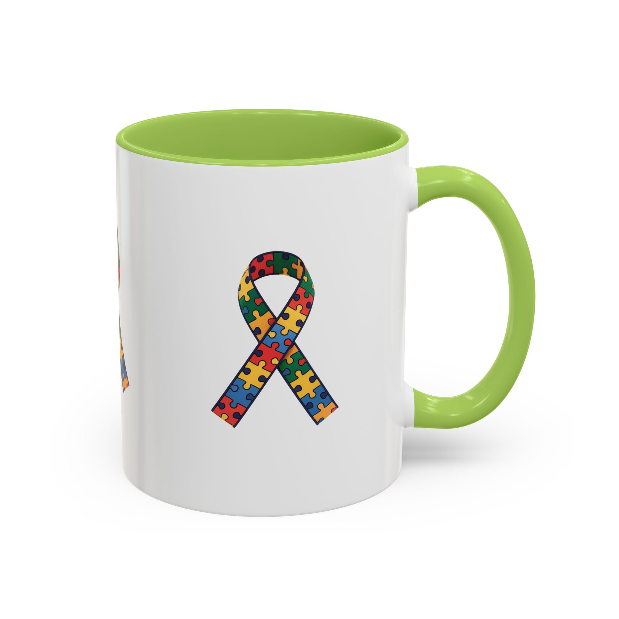 Autism Awareness Puzzle Ribbon Accent Coffee Mug