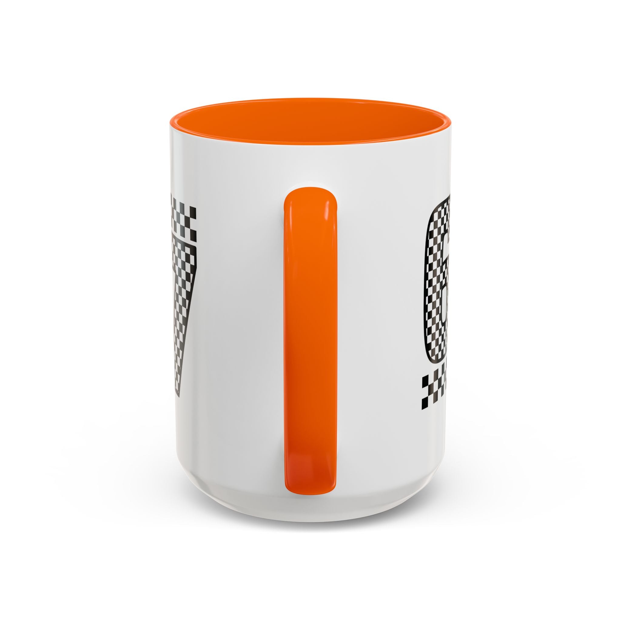 Checkered '67' Accent Coffee Mug — Retro Racing Number Ceramic Mug