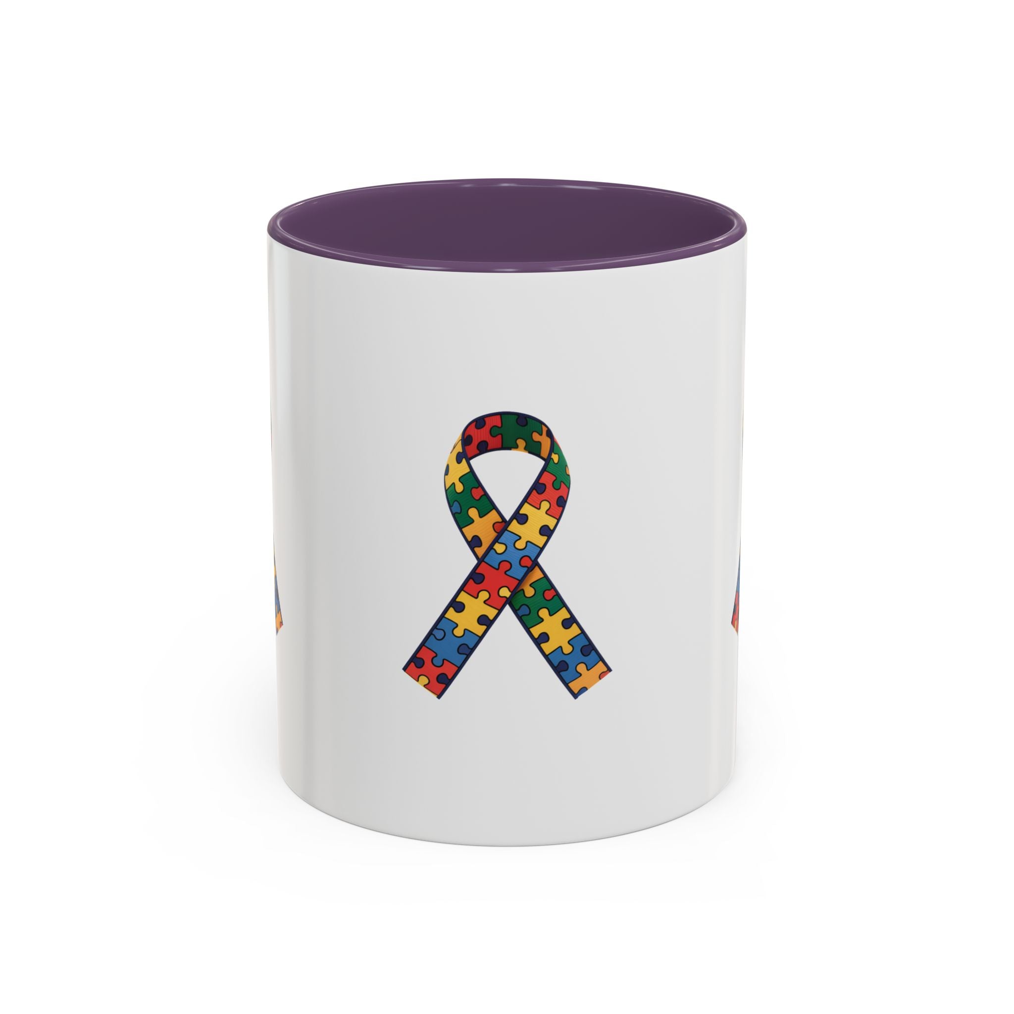 Autism Awareness Puzzle Ribbon Accent Coffee Mug