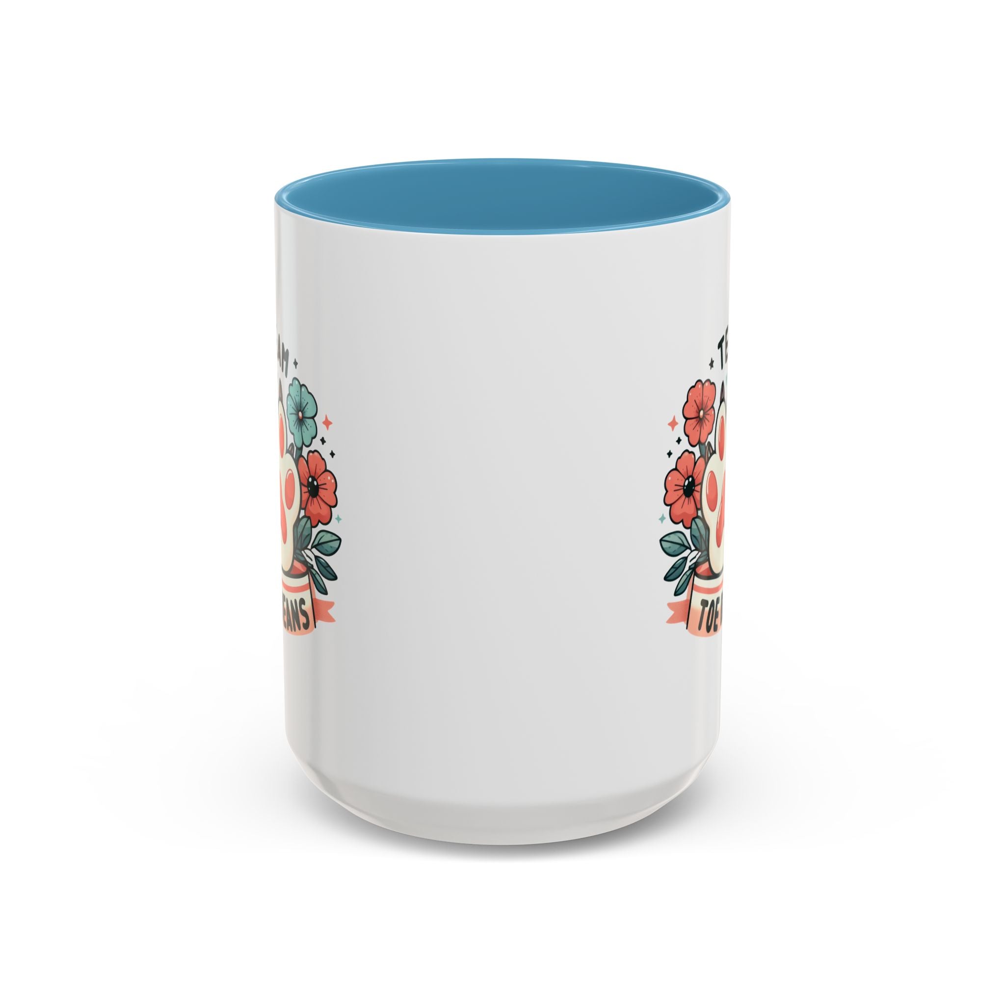 Team Toe Beans Coffee Mug — Cute Paw Print Floral Accent Mug