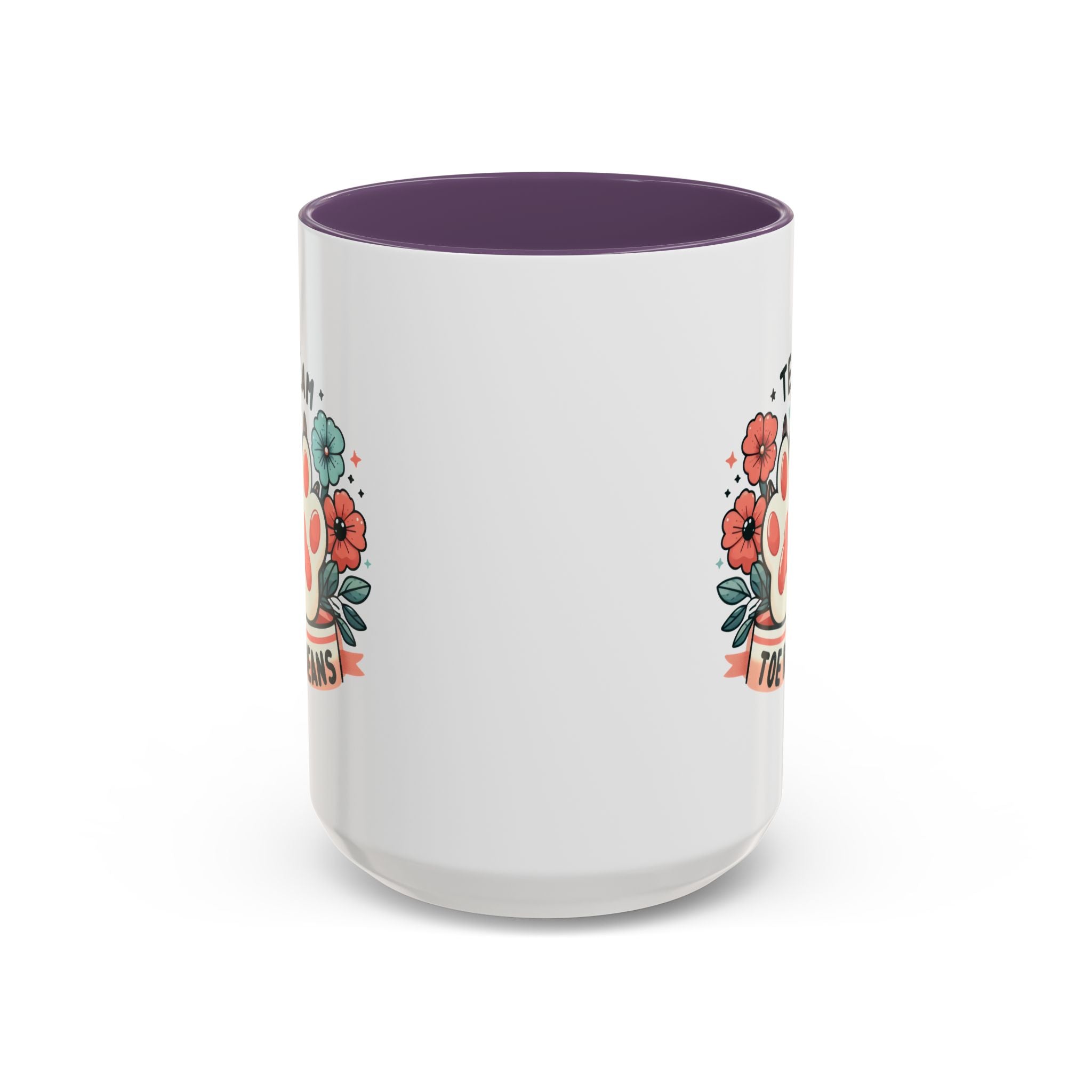 Team Toe Beans Coffee Mug — Cute Paw Print Floral Accent Mug