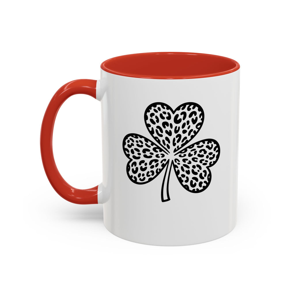 Leopard Print Shamrock Accent Coffee Mug — St. Patrick’s Day Lucky Clover Coffee Cup