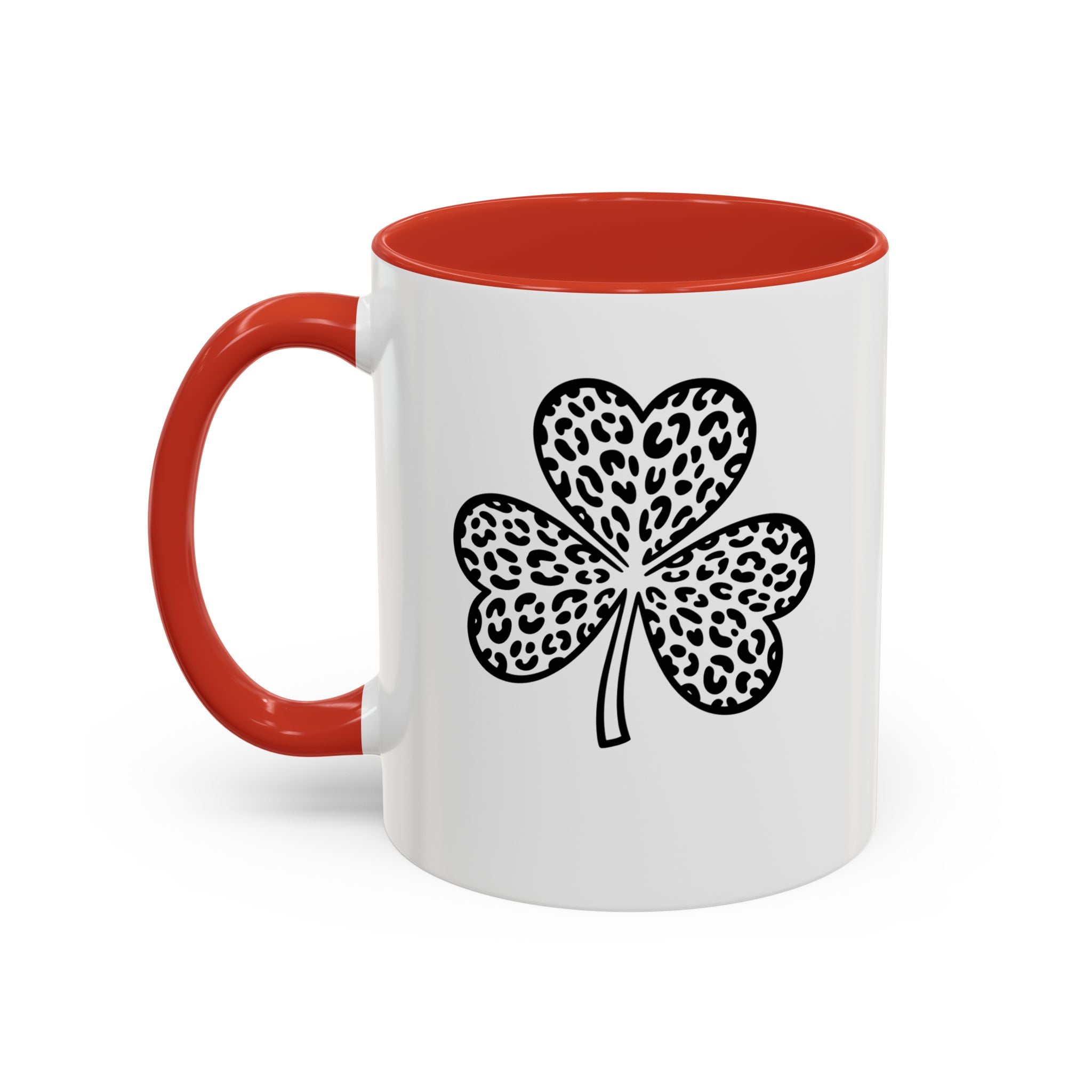 Leopard Print Shamrock Accent Coffee Mug — St. Patrick’s Day Lucky Clover Coffee Cup