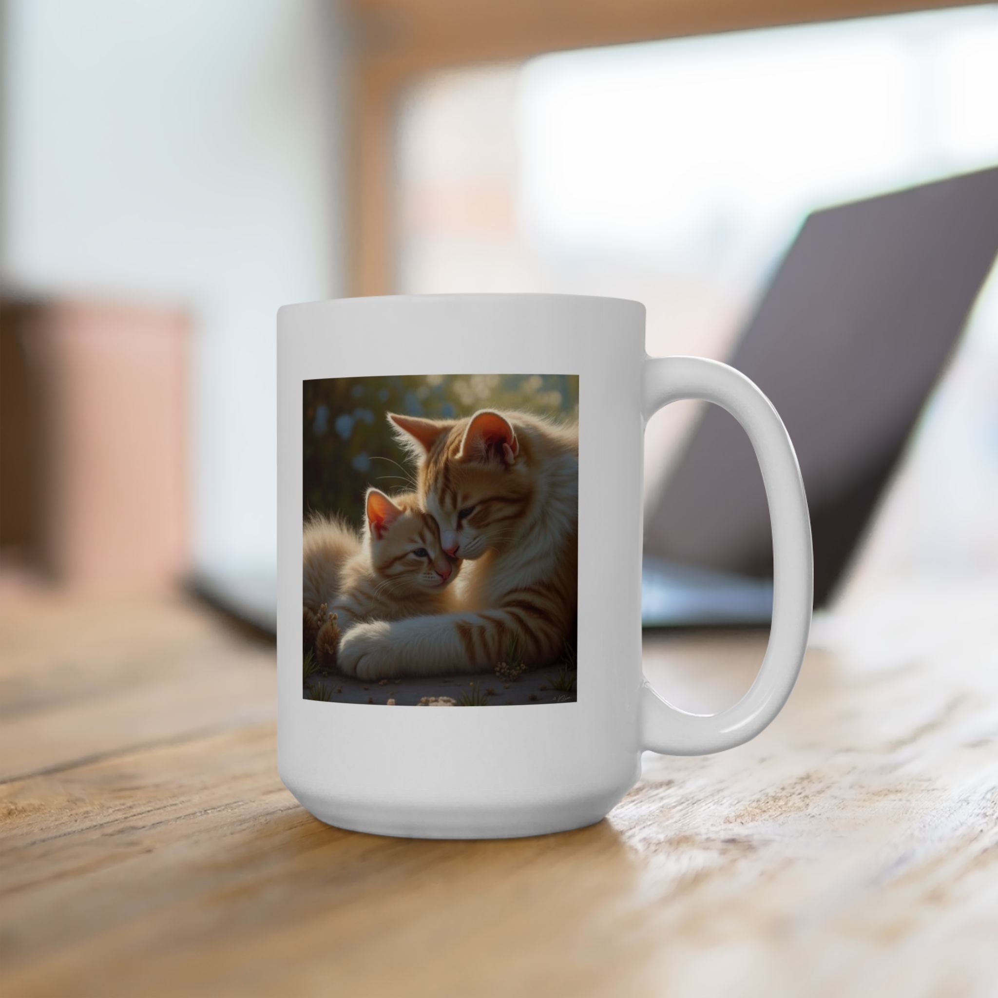 Cute Cat & Mum Ceramic Mug — Mother’s Day Cat Lover Coffee Cup (11oz, 15oz)