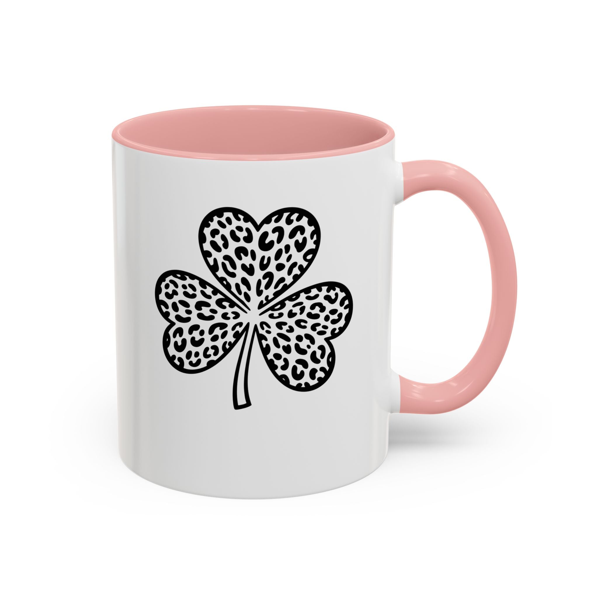 Leopard Print Shamrock Accent Coffee Mug — St. Patrick’s Day Lucky Clover Coffee Cup