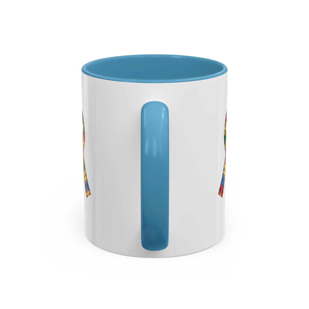 Autism Awareness Puzzle Ribbon Accent Coffee Mug
