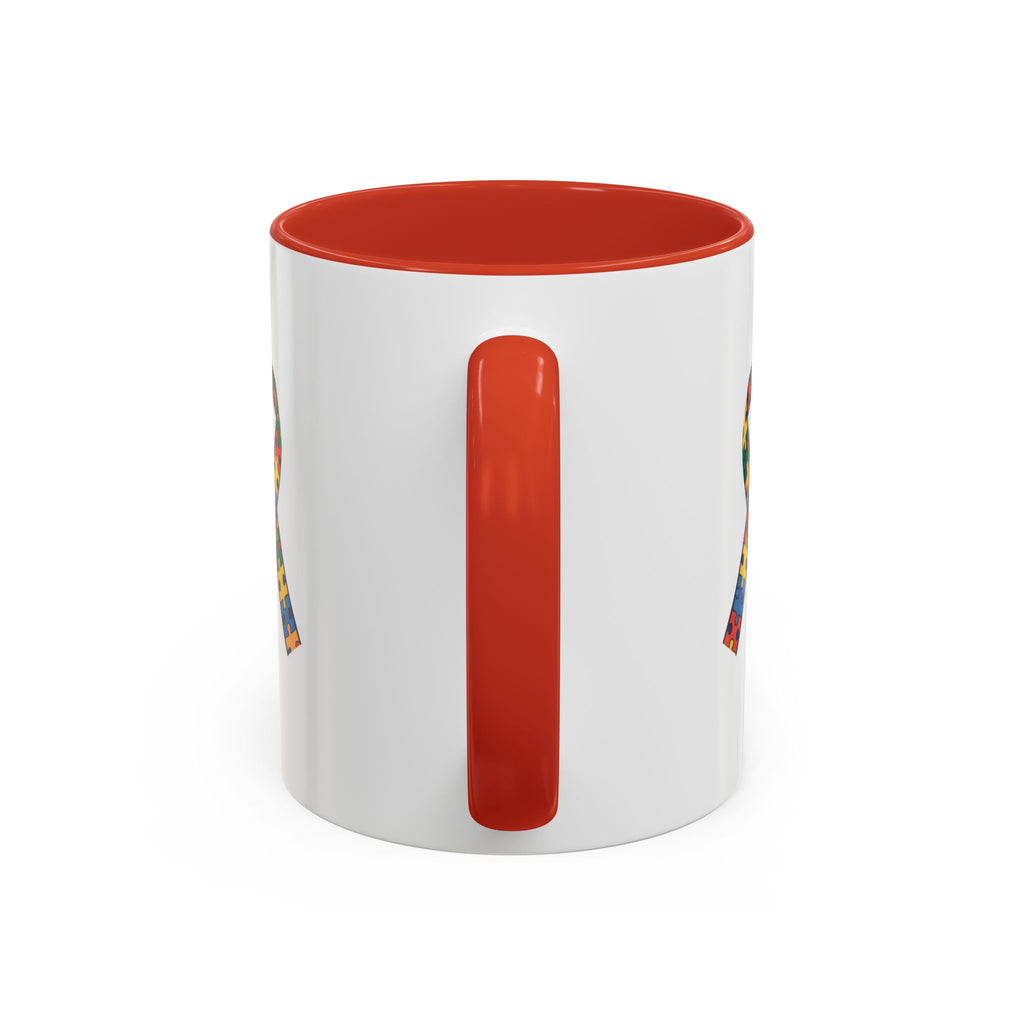 Autism Awareness Puzzle Ribbon Accent Coffee Mug