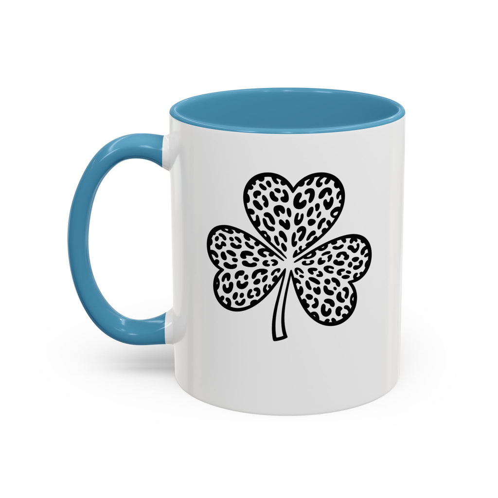 Leopard Print Shamrock Accent Coffee Mug — St. Patrick’s Day Lucky Clover Coffee Cup
