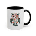 Floral Folk Owl Accent Coffee Mug — 11/15oz