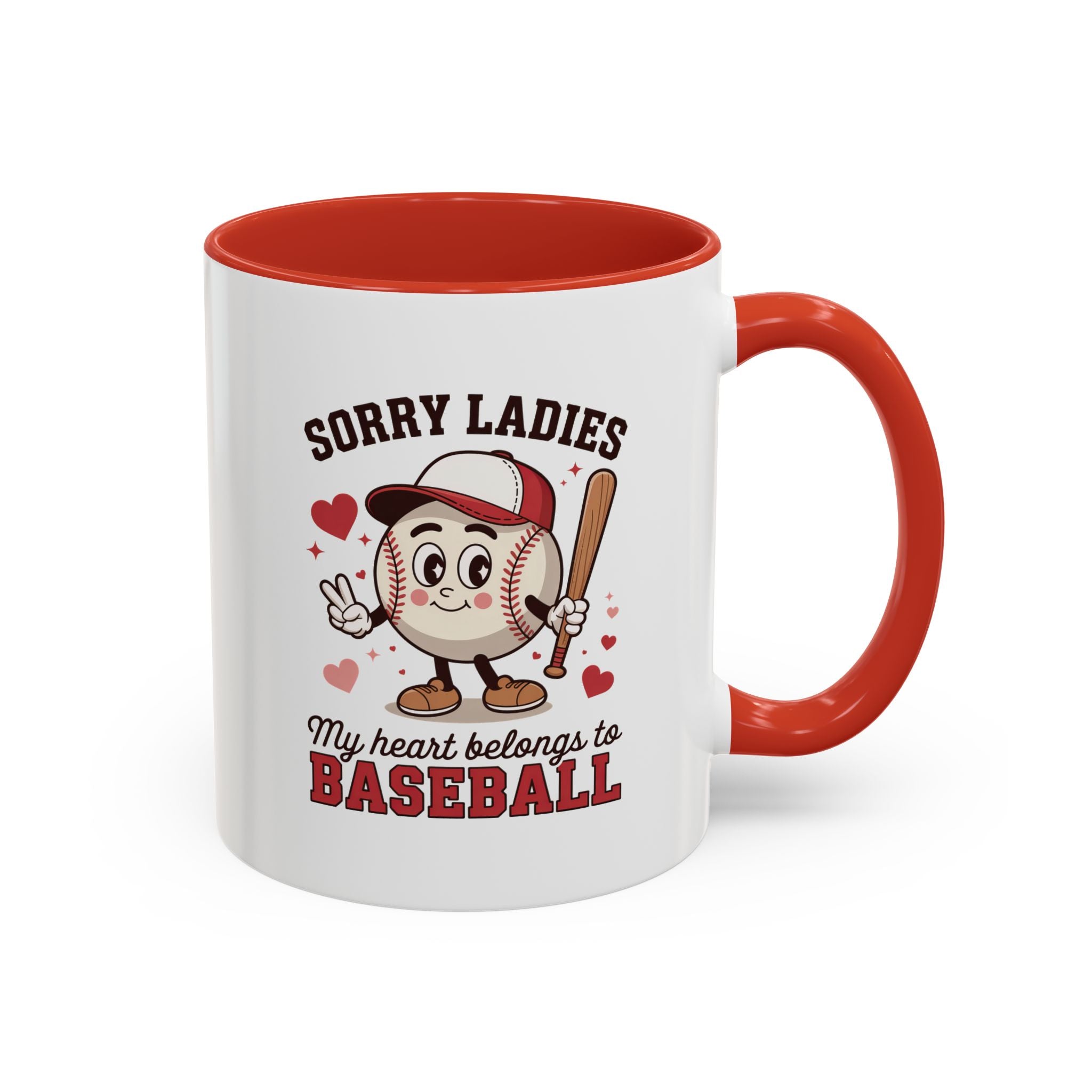 Ceramic coffee mug Baseball Accent Coffee Mug — Ceramic Tea & Coffee Cup (11/15 oz)