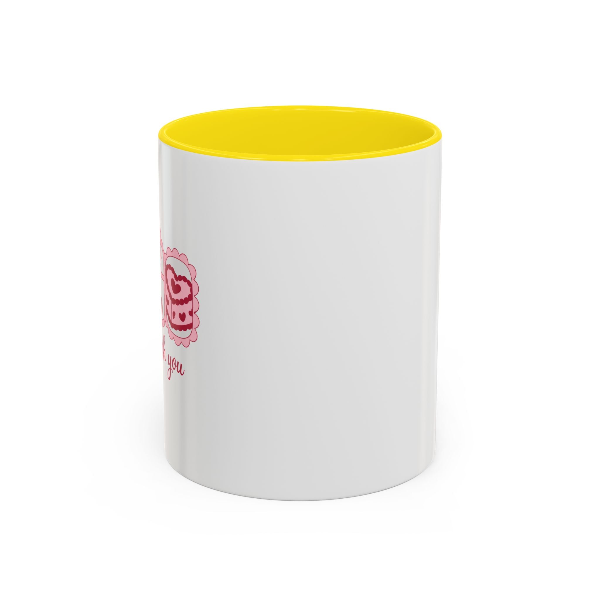 Pink Heart Cookie Coffee Mug — Cute Valentine Accent Mug (11/15oz)