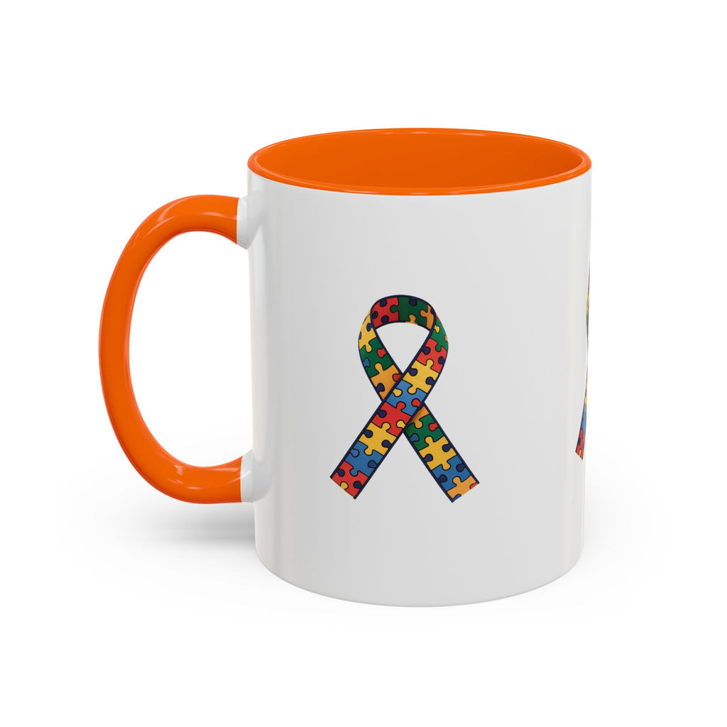 Autism Awareness Puzzle Ribbon Accent Coffee Mug