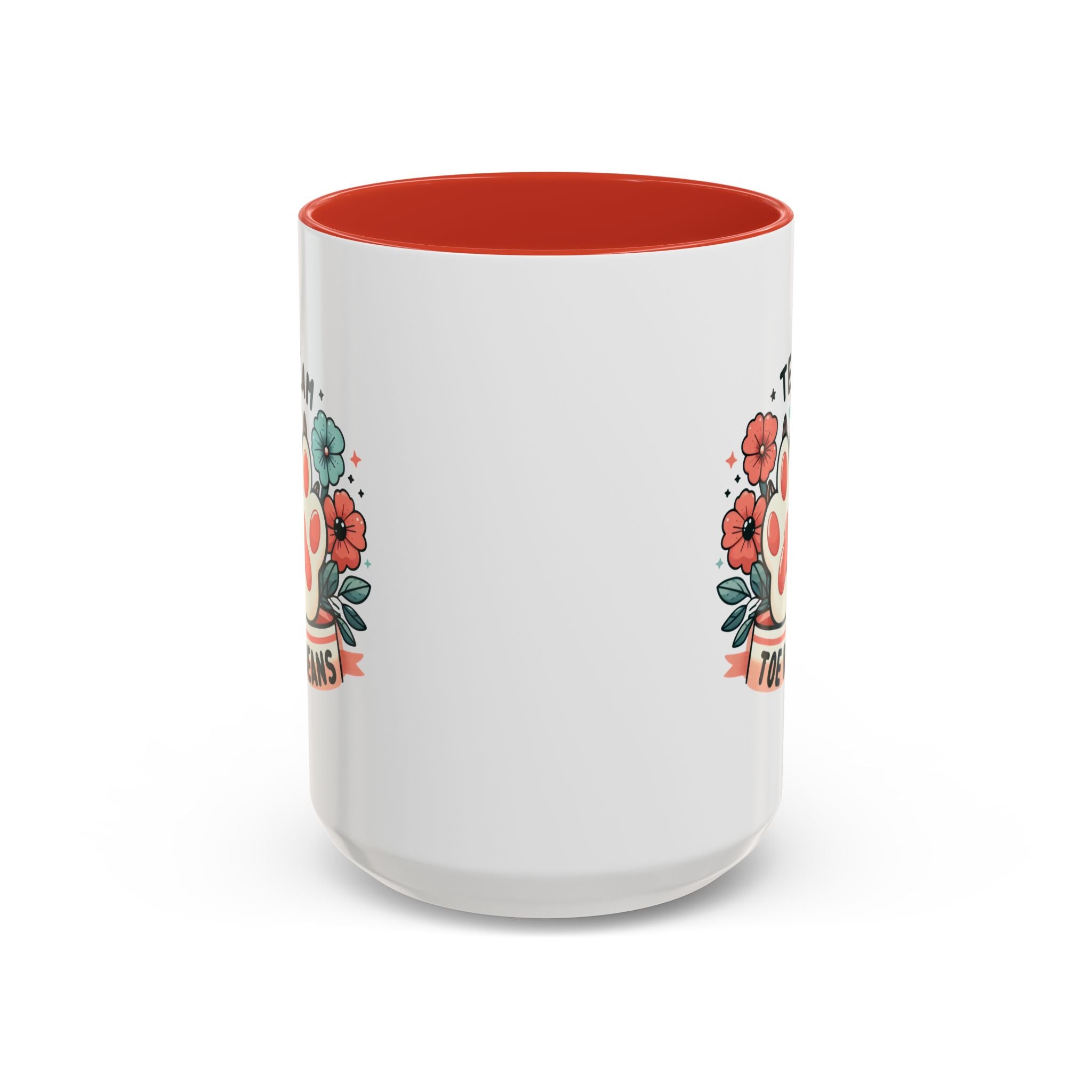 Team Toe Beans Coffee Mug — Cute Paw Print Floral Accent Mug