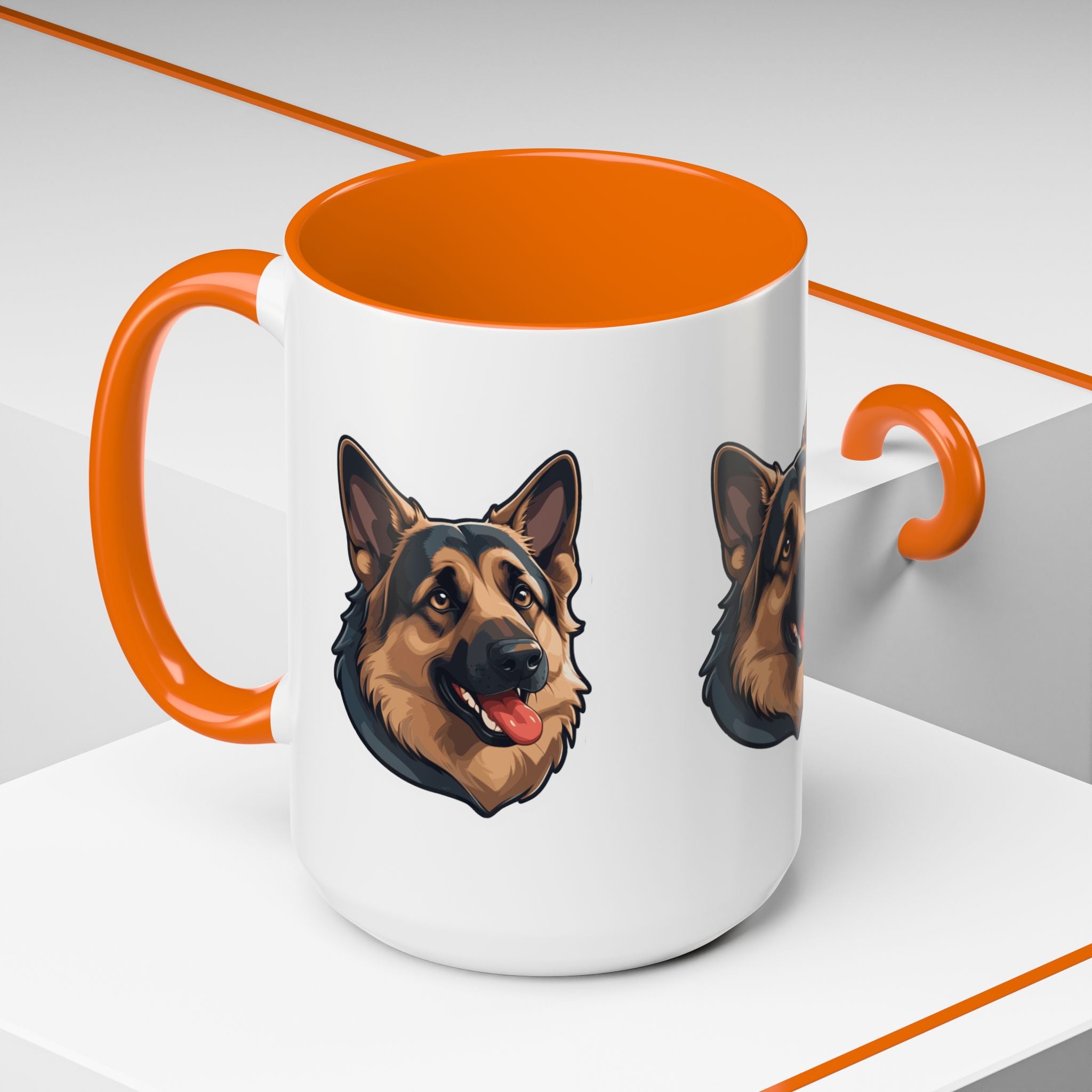 German Shepherd Accent Coffee Mug — Cute Dog Portrait Gift for Pet Lovers (11/15oz)